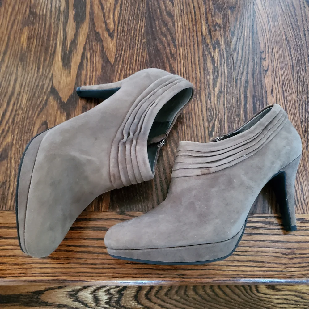 Bandolino Taupe Suede Boots - Picture 2 of 3